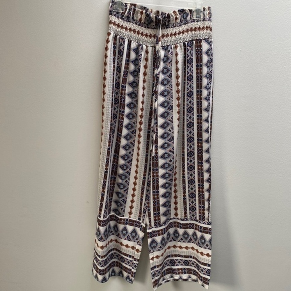 Bohemian Patterned Wide-Leg Pants